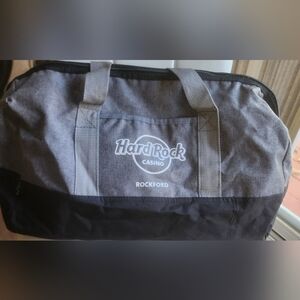 Hard Rock Cafe Rockford Gray and Black Duffel Bag